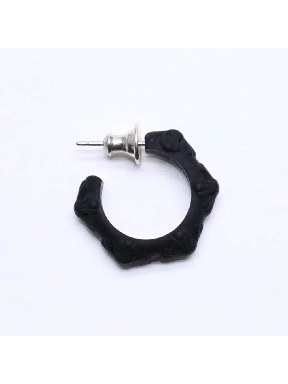 Chrome Hearts Rubber Hoop Cross Small Band Silicon Earrings Black